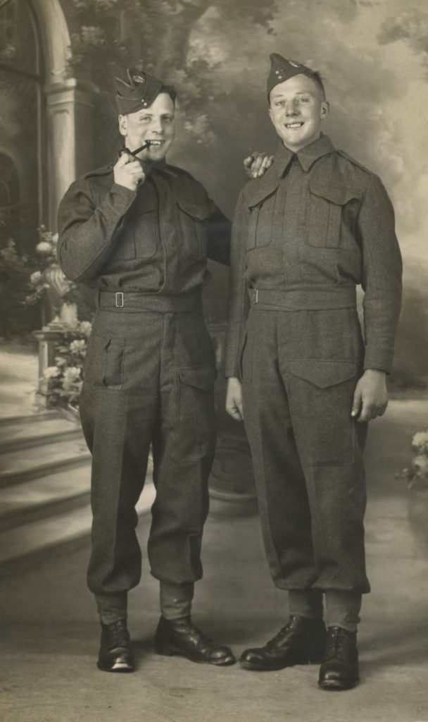 Bernard Kaye (right) No.2073747 Royal Engineers 16th Assault Sqd.