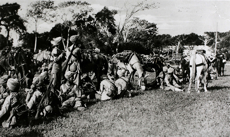 Sikhs, Of The Indian Army In France. Photo shows them resting.