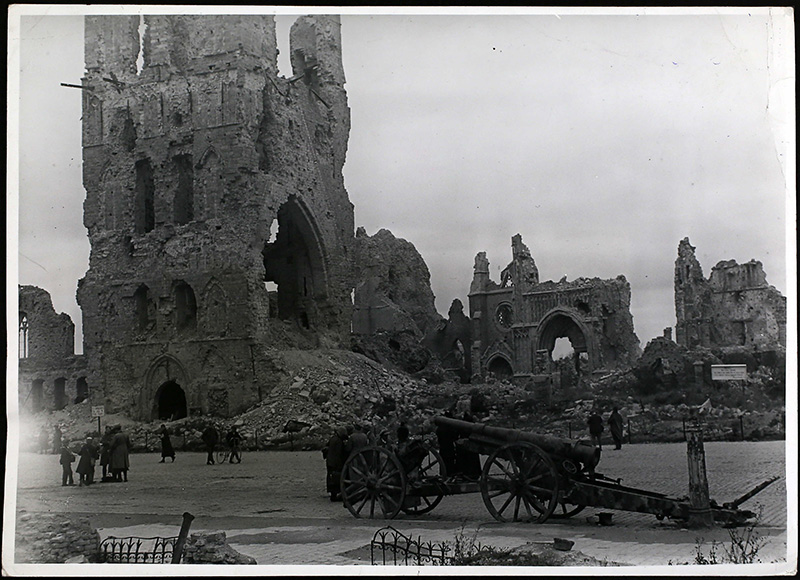 1914-18 war Ruins at Ypres after 1918.
