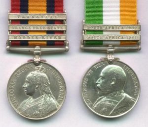 Campaign medals with 'bars'.
