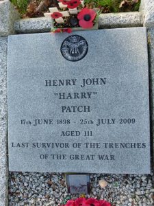 Henry John “Harry” Patch Famous memorial.