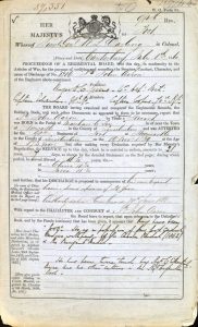British Army Service Record of John Aaron. John enlisted in Horncastle, Lincolnshire, on 19 November 1839, joining the 98th Regiment of Foot. This page of John's service record indicates where he was born, his age and his trade. It also details his overseas service: four and a half years in China and 11 years and seven months in India. John's reason for discharge is provided in addition to a summary of his character on discharge. © The National Archives. 