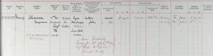 Soldiers' Effects Records entry for Benjamin Chance. Benjamin was killed in action on 2 October 1914 while serving with the 2nd Battalion of the Worcestershire Regiment. According to his entry, he was born in Lye, Stourbridge, he enlisted on 28 August 1906 and was an iron plate worker by trade. © The National Army Museum