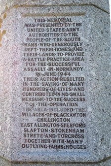 Inscription on memorial on Slapton Sands
