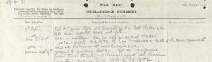 WWI war diary of the 1st Battalion Hampshire Regiment, September 1914. This is a typical handwritten entry from the WWI war diaries. The page relates to the battalion's actions between 7 and 9 September 1914, during the early stages of WWI. © The National Archives.