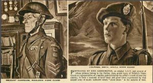 The War Illustrated magazine, 29 March 1945, available in our Historical Documents Library. The page relates to portraits of the Home Guard painted by artist Eric Kennington during WWII. 